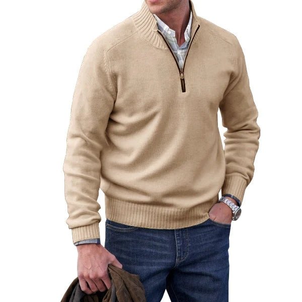 Quarter-Zip-Jumper-Mens-Knitted-Polo-Strickwaren-Chaps-London-Beige-S-Chaps-London-6_600x600.jpg